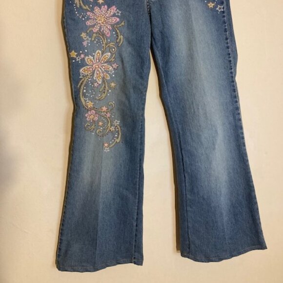 Riders by Lee Embroidered Floral Bootcut Jeans SZ 16M Rhinestone Y2K Western - Picture 13 of 13